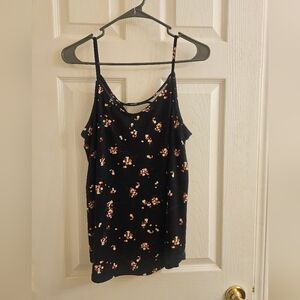 Floral Black Kaileigh Spaghetti Strap Top